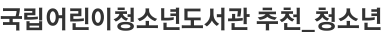 국립어린이청소년도서관 추천_청소년
